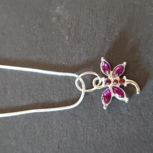 NWOT Purple Dragonfly Necklace